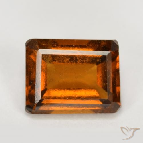 2.12ct Natural Laranja Profundo granada hessonita, Corte Esmeralda, VS