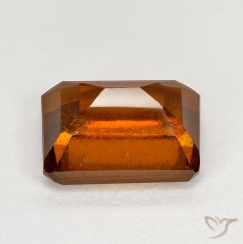 granada hessonita Laranja Profundo Natural 2.12ct, Corte Octógono / Esmeralda, VS