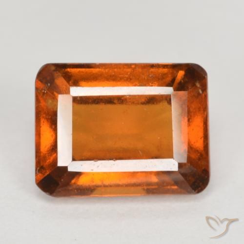 2.24ct Natural Laranja médio-escuro granada hessonita, Corte Esmeralda, VS-SI