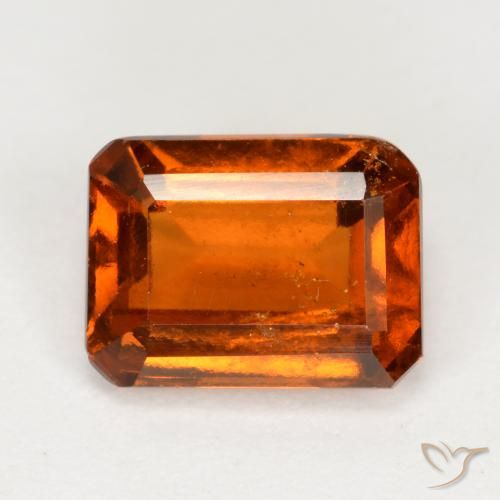 2.06ct Natural laranja avermelhado granada hessonita, Corte Esmeralda, VS-SI