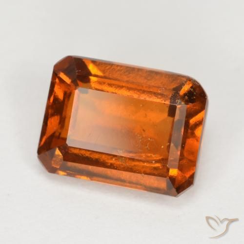 granada hessonita laranja avermelhado Natural 2.06ct, Corte Octógono / Esmeralda, VS-SI