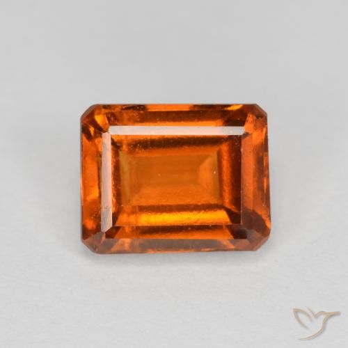 2.21ct Natural laranja avermelhado granada hessonita, Corte Esmeralda, VS-SI