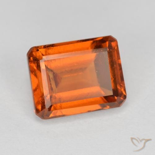granada hessonita laranja avermelhado Natural 2.21ct, Corte Octógono / Esmeralda, VS-SI