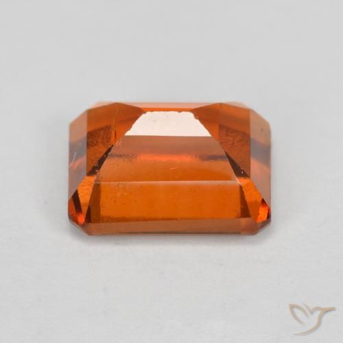 granada hessonita laranja avermelhado Natural 2.21ct, Corte Octógono / Esmeralda, VS-SI