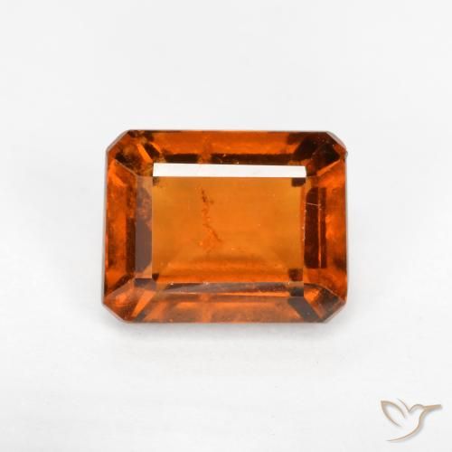 2.14ct Natural laranja avermelhado granada hessonita, Corte Esmeralda, SI