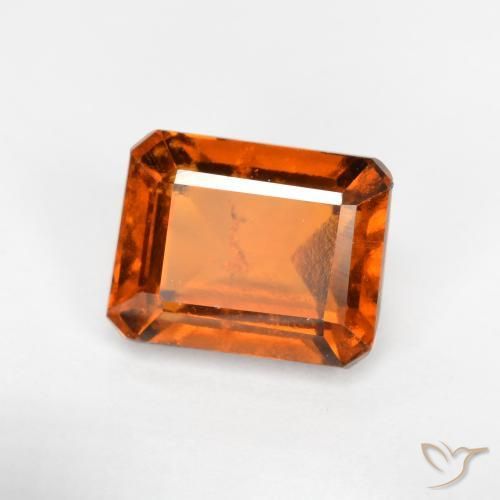 granada hessonita laranja avermelhado Natural 2.14ct, Corte Octógono / Esmeralda, SI