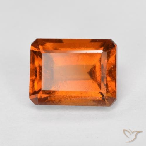 2.23ct Natural fogo laranja granada hessonita, Corte Esmeralda, VS-SI