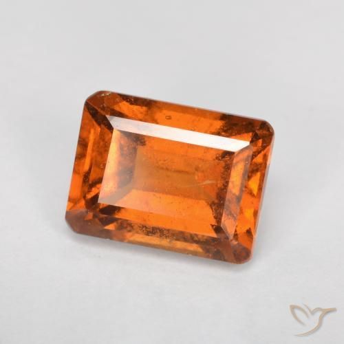 2.27ct Natural Laranja Profundo granada hessonita, Corte Esmeralda, SI