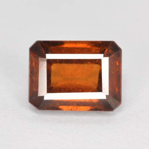Granada hessonita laranja natural 2,10ct, corte esmeralda, VS-SI