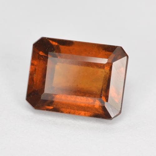 Granada hessonita laranja natural 2,10ct, corte esmeralda, VS-SI