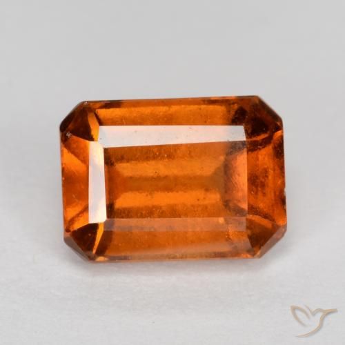1.45ct Natural fogo laranja granada hessonita, Corte Esmeralda, VS-SI
