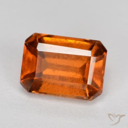 granada hessonita fogo laranja Natural 1.45ct, Corte Octógono / Esmeralda, VS-SI