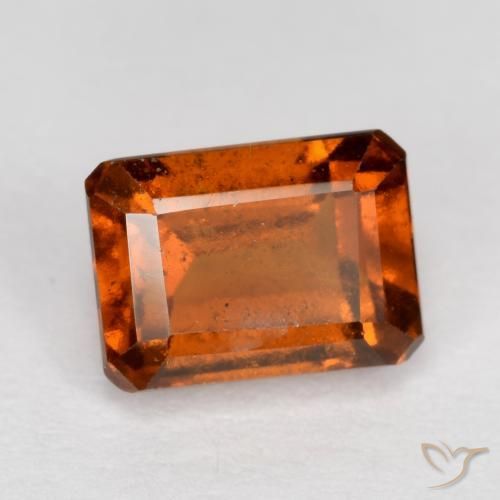 granada hessonita Laranja Profundo Natural 1.65ct, Corte Octógono / Esmeralda, VS-SI