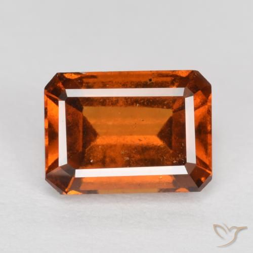 1.37ct Natural âmbar laranja granada hessonita, Corte Esmeralda, VS