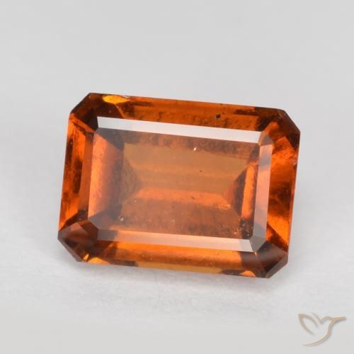 granada hessonita âmbar laranja Natural 1.37ct, Corte Octógono / Esmeralda, VS