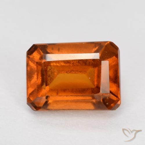 1.43ct Natural fogo laranja granada hessonita, Corte Esmeralda, VS