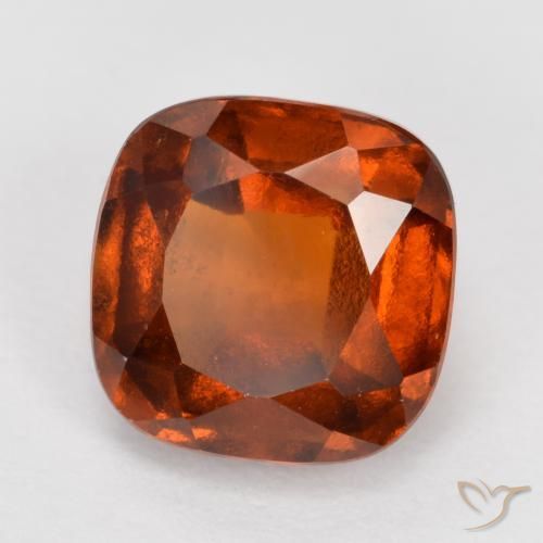 granada hessonita Laranja Profundo Natural 2.31ct, Almofada, VS