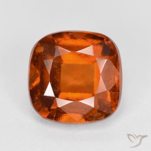 1.94ct Natural laranja avermelhado granada hessonita, Almofada, VS-SI