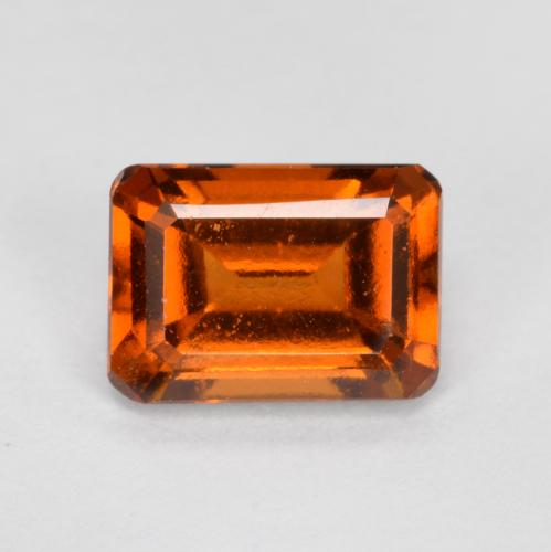 Granada hessonita laranja natural 1,32ct, corte esmeralda, VVS-VS