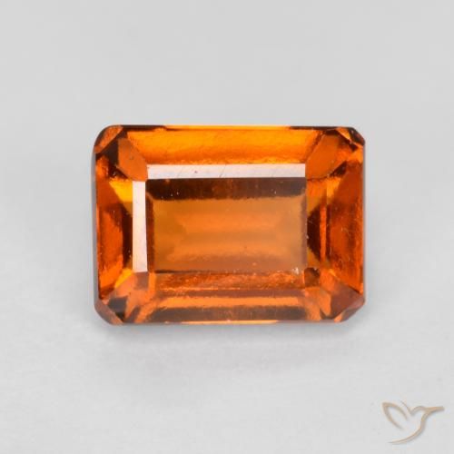 1.44ct Natural Laranja Médio granada hessonita, Corte Esmeralda, VVS-VS