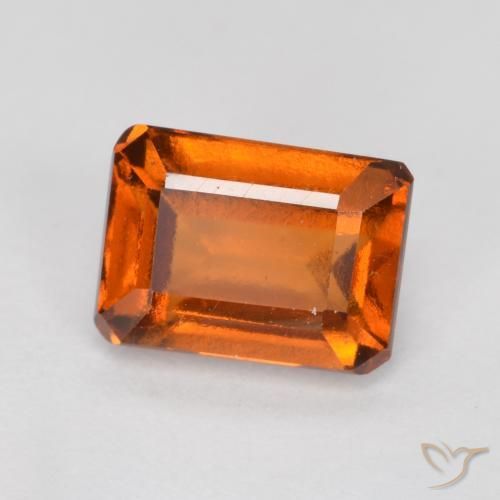 granada hessonita Laranja Médio Natural 1.44ct, Corte Octógono / Esmeralda, VVS-VS