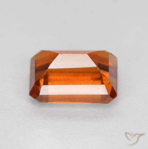 granada hessonita Laranja Médio Natural 1.44ct, Corte Octógono / Esmeralda, VVS-VS