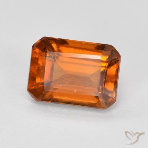 1.34ct Natural Laranja Médio granada hessonita, Corte Esmeralda, VS-SI