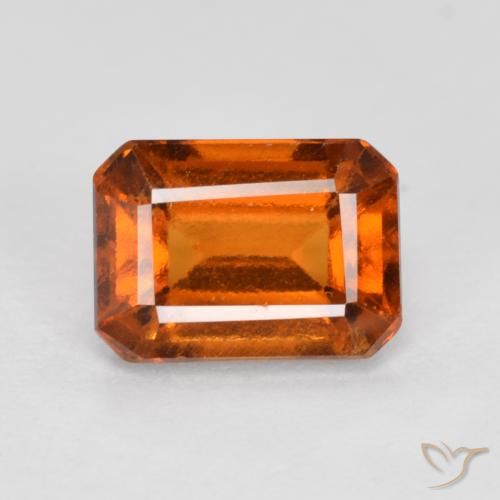 granada hessonita Laranja Médio Natural 1.34ct, Corte Octógono / Esmeralda, VS-SI