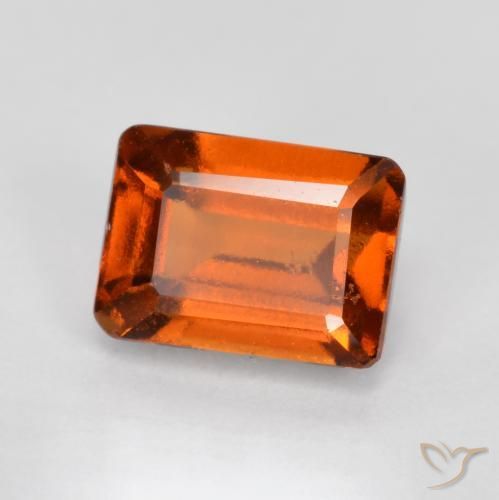 granada hessonita laranja avermelhado Natural 1.47ct, Corte Octógono / Esmeralda, VS