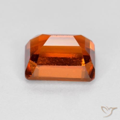 granada hessonita laranja avermelhado Natural 1.47ct, Corte Octógono / Esmeralda, VS