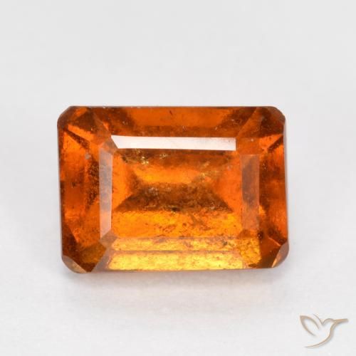 granada hessonita Laranja Médio Natural 1.64ct, Corte Octógono / Esmeralda, SI