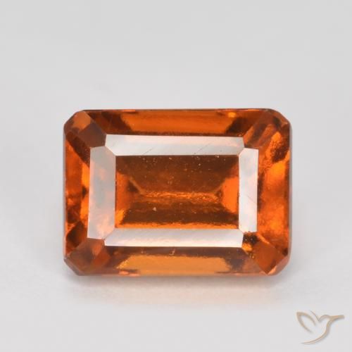 1.54ct Natural âmbar laranja granada hessonita, Corte Esmeralda, VVS-VS