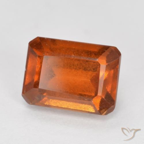 granada hessonita laranja avermelhado Natural 1.58ct, Corte Octógono / Esmeralda, SI