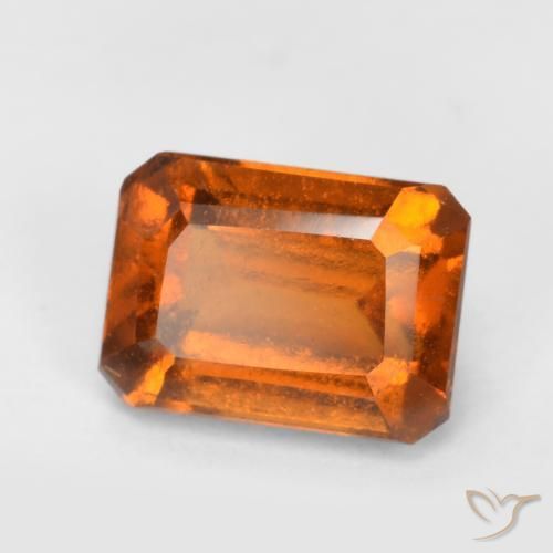 1.40ct Natural Laranja Profundo granada hessonita, Corte Esmeralda, VS-SI