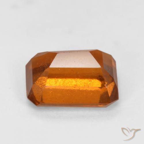granada hessonita Laranja Profundo Natural 1.40ct, Corte Octógono / Esmeralda, VS-SI