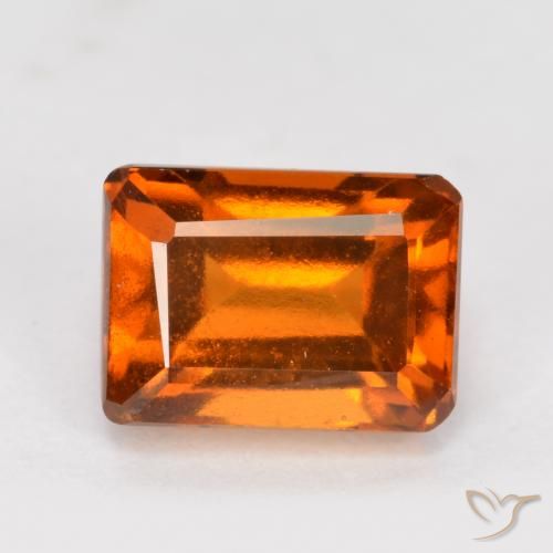1.76ct Natural Laranja Profundo granada hessonita, Corte Esmeralda, VVS-VS