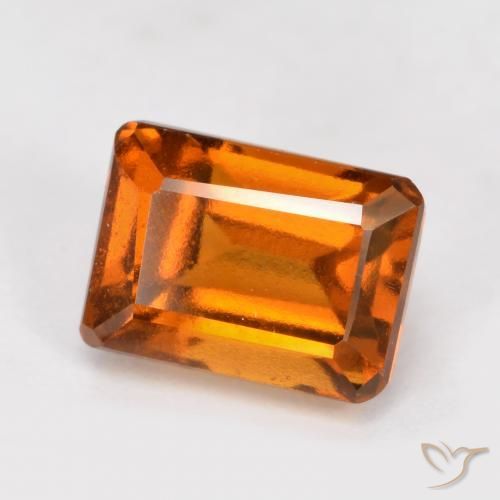 granada hessonita Laranja Profundo Natural 1.76ct, Corte Octógono / Esmeralda, VVS-VS