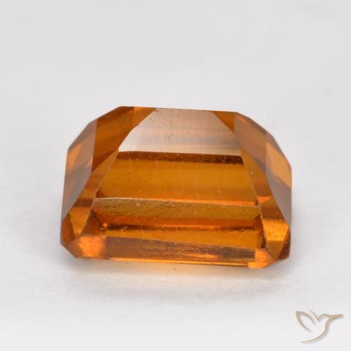 granada hessonita Laranja Profundo Natural 1.76ct, Corte Octógono / Esmeralda, VVS-VS