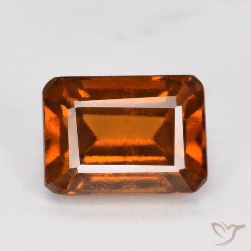 1.50ct Natural Laranja Profundo granada hessonita, Corte Esmeralda, VVS-VS