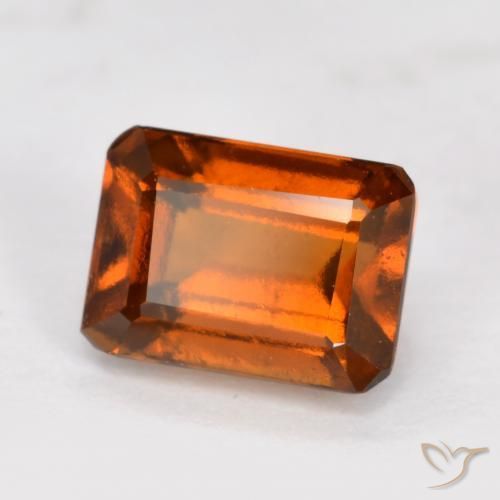 granada hessonita Laranja Profundo Natural 1.50ct, Corte Octógono / Esmeralda, VVS-VS