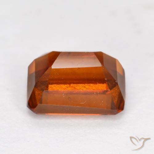 granada hessonita Laranja Profundo Natural 1.50ct, Corte Octógono / Esmeralda, VVS-VS
