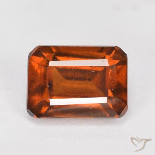 1.58ct Natural Laranja Profundo granada hessonita, Corte Esmeralda, VVS-VS