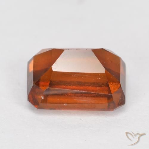granada hessonita Laranja Profundo Natural 1.58ct, Corte Octógono / Esmeralda, VVS-VS