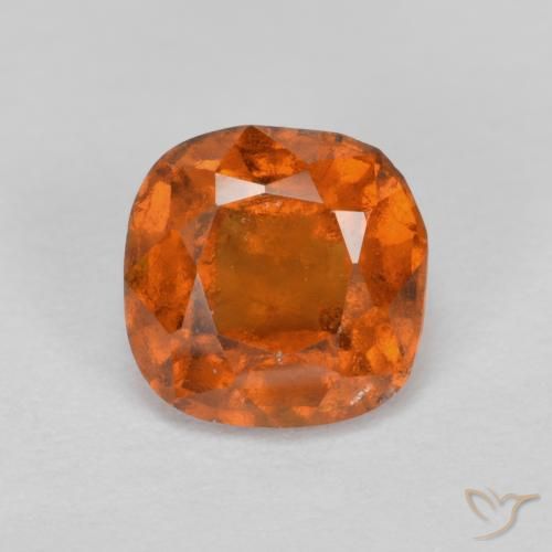 1.20ct Natural fogo laranja granada hessonita, Almofada, VS-SI