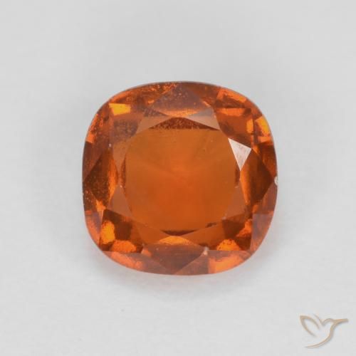 1.38ct Natural âmbar laranja granada hessonita, Almofada, VS-SI
