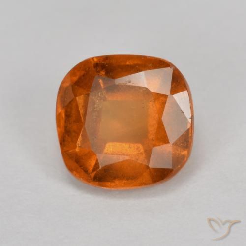 granada hessonita Laranja Profundo Natural 1.28ct, Almofada, VS-SI