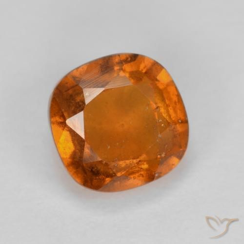 granada hessonita Laranja Profundo Natural 1.46ct, Almofada, VS-SI