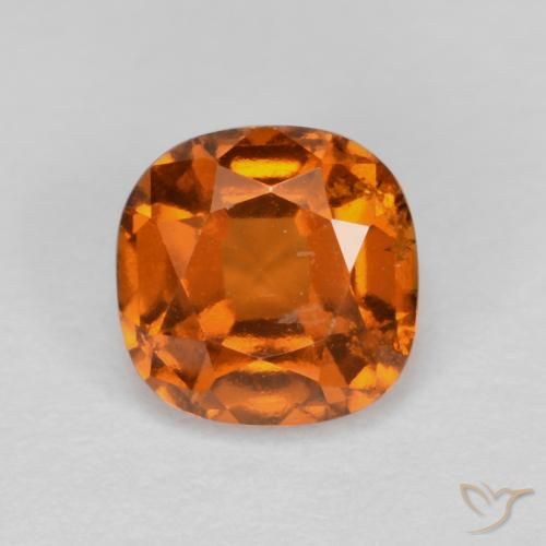 1.26ct Natural Laranja médio-escuro granada hessonita, Almofada, VS-SI