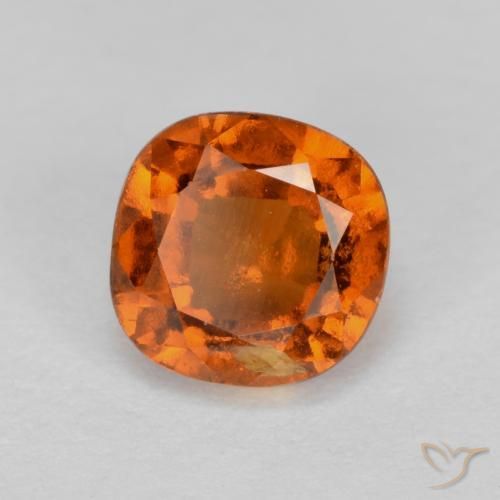 granada hessonita Laranja Profundo Natural 1.39ct, Almofada, VS-SI