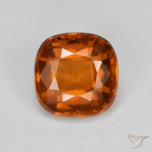 1.26ct Natural laranja avermelhado granada hessonita, Almofada, VS-SI